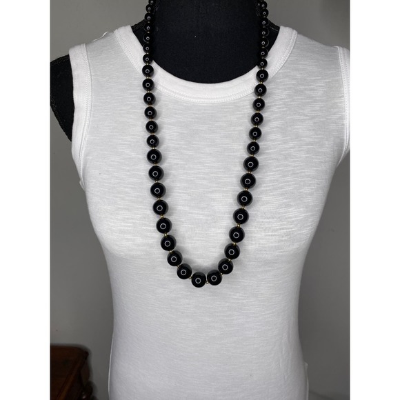Monet 30” Black Bead Necklace - Picture 1 of 4